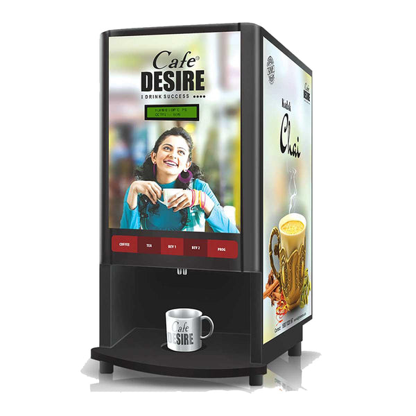 Rental Option - Coffee Machine 4 Lane | Four Beverage Options | Fully Automatic Tea & Coffee Vending Machine | For Offices, Shops and Smart Homes | Make 4 Varieties of Coffee Tea with Premix | No Milk, Tea, Coffee Powder Required
