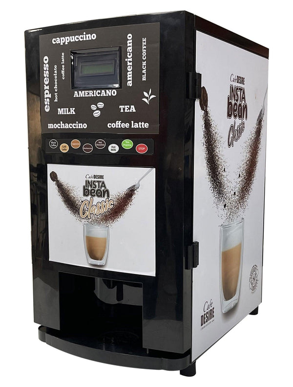 Insta Bean Classic Coffee Vending Machine | 8 Options | Espresso Black Coffee, Coffee Latte, Cappuccino, Mochaccino, Hot Chocolate, Hot Milk, Instant Tea, Instant Coffee | For Smart Offices, Shops, Hotels, Restaurants and Home - Cafe Desire Cafe Desire Cafe Desire Insta Bean Classic Coffee Vending Machine | 8 Options | Espresso Black Coffee, Coffee Latte, Cappuccino, Mochaccino, Hot Chocolate, Hot Milk, Instant Tea, Instant Coffee | For Smart Offices, Shops, Hotels, Restaurants and Home
