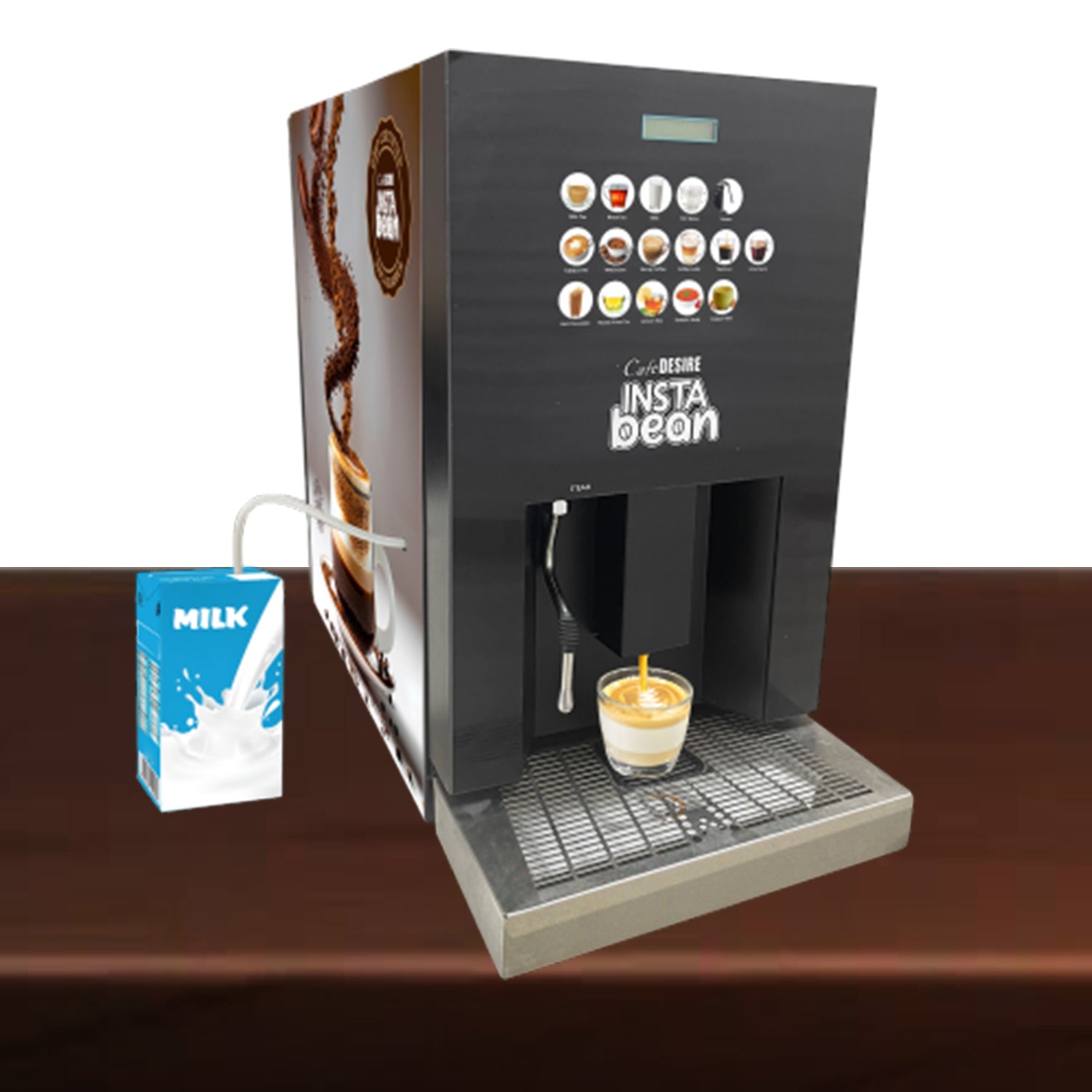 Insta Bean Coffee Vending Machine | Made with Fresh Milk | 14 Options | Lowest cost | Zero Maintenance