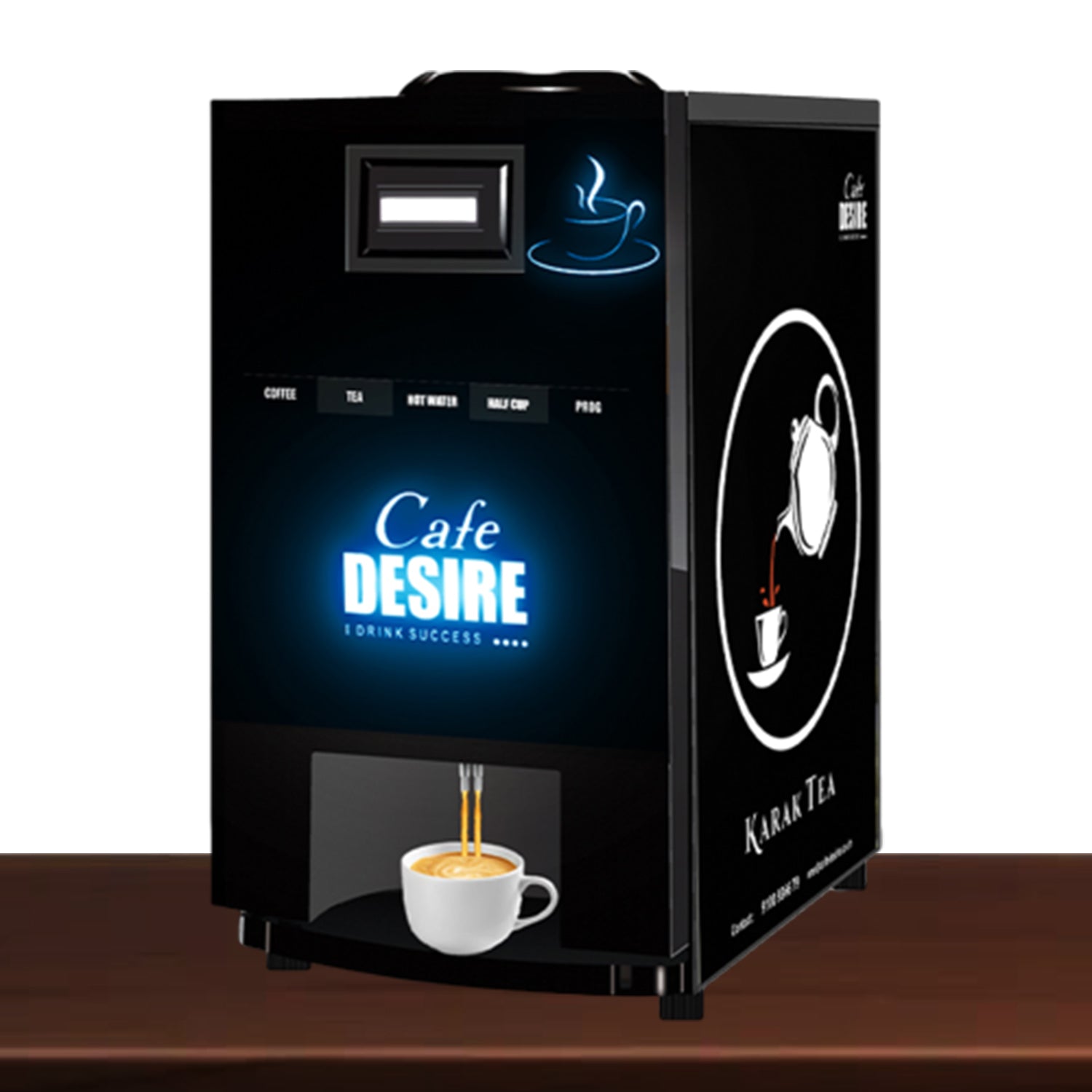 LED Coffee Machine 2 Lane | Two Beverage Options | Fully Automatic Tea & Coffee Vending Machine | For Offices, Shops and Smart Homes | Make 2 Varieties of Coffee Tea with Premix | No Milk, Tea, Coffee Powder Required