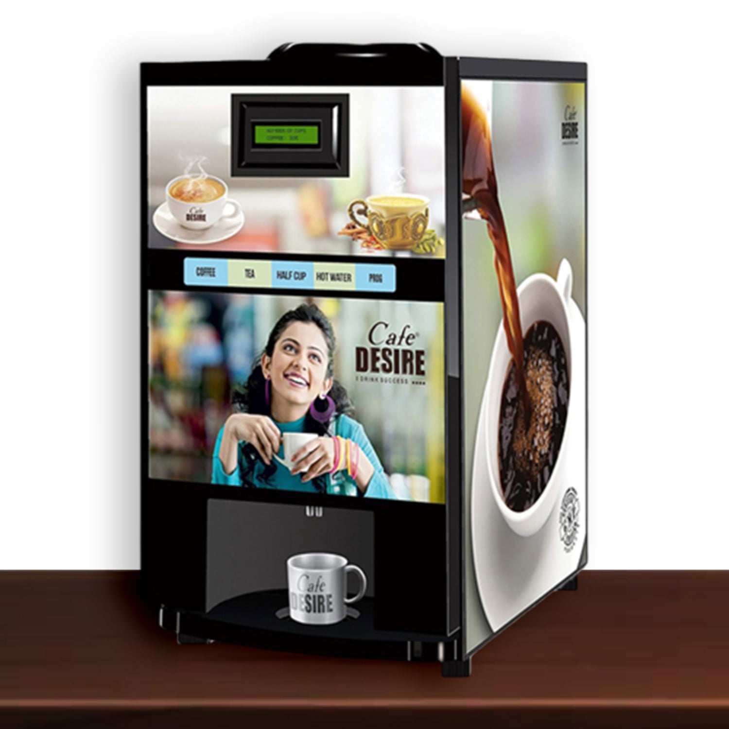 Coffee Machine 2 Lane | Two Beverage Options | Fully Automatic Tea & Coffee Vending Machine | For Offices, Shops and Smart Homes | Make 2 Varieties of Coffee Tea with Premix | No Milk, Tea, Coffee Powder Required