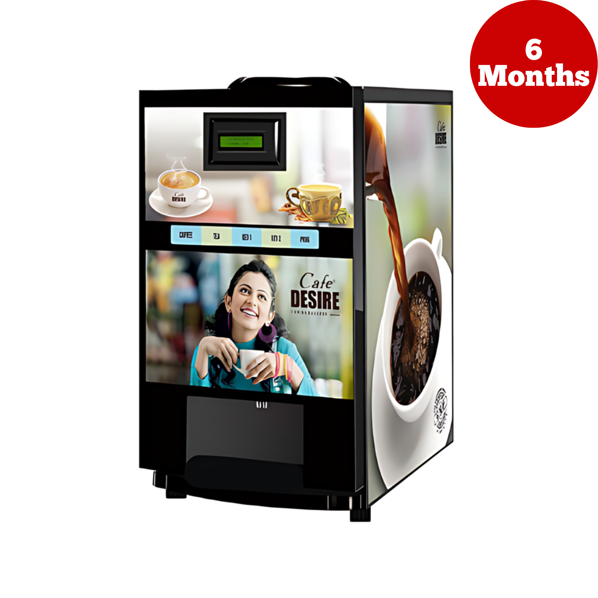 Rental Option - Coffee Machine 4 Lane | Four Beverage Options | Fully Automatic Tea & Coffee Vending Machine | For Offices, Shops and Smart Homes | Make 4 Varieties of Coffee Tea with Premix | No Milk, Tea, Coffee Powder Required