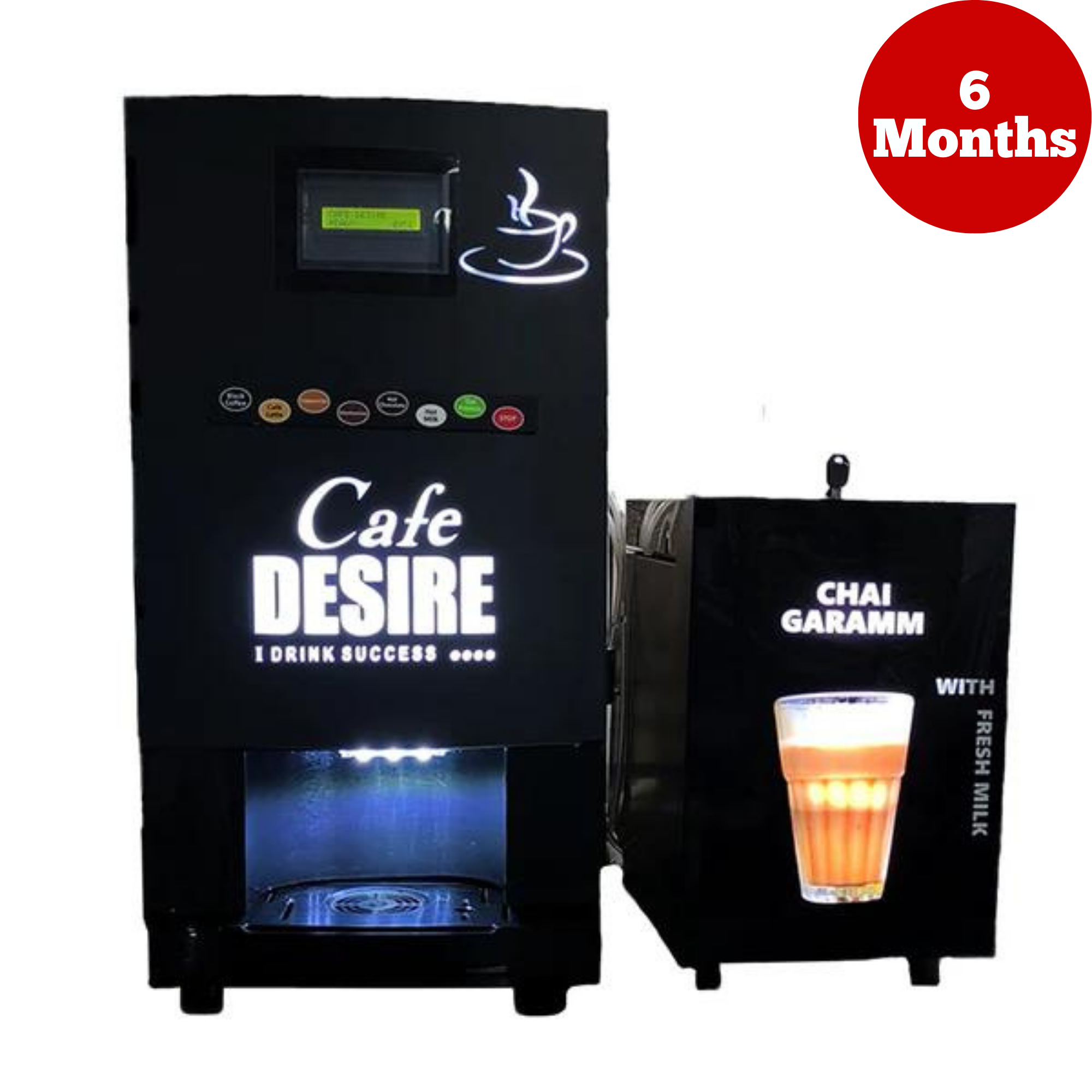 Rental Option - LED - Insta Bean Classic Combo Coffee Vending Machine | Made with Fresh Milk | 7 Options