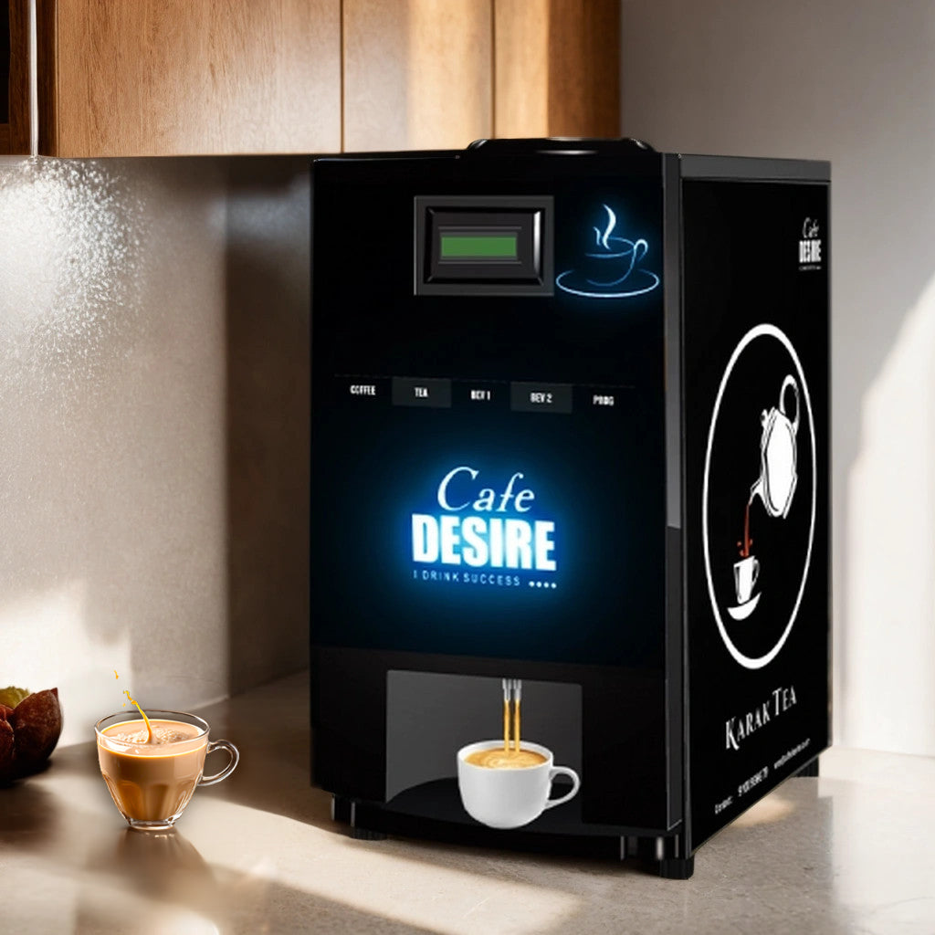 LED Coffee Machine 4 Lane | Four Beverage Options | Fully Automatic Tea & Coffee Vending Machine | For Offices, Shops and Smart Homes | Make 4 Varieties of Coffee Tea with Premix | No Milk, Tea, Coffee Powder Required - 0