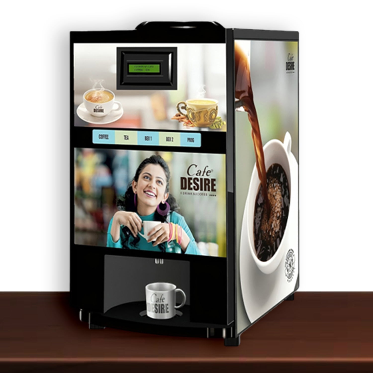 Coffee Machine 4 Lane | Four Beverage Options | Fully Automatic Tea & Coffee Vending Machine | For Offices, Shops and Smart Homes | Make 4 Varieties of Coffee Tea with Premix | No Milk, Tea, Coffee Powder Required