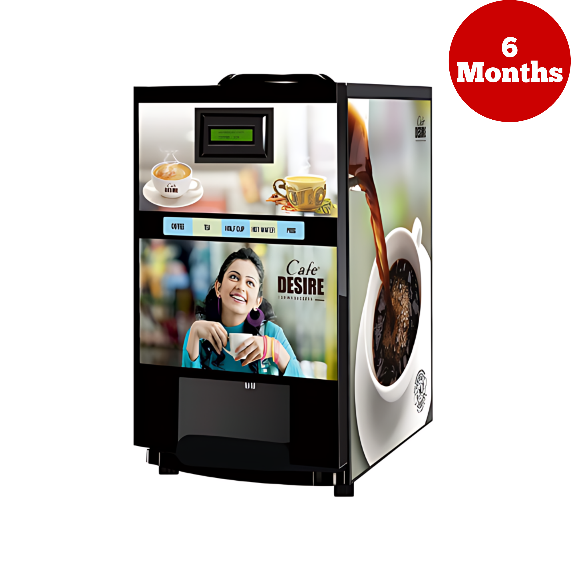 Rental Option - Coffee Machine 2 Lane | Two Beverage Options | Fully Automatic Tea & Coffee Vending Machine | For Offices, Shops and Smart Homes | Make 2 Varieties of Coffee Tea with Premix | No Milk, Tea, Coffee Powder Required