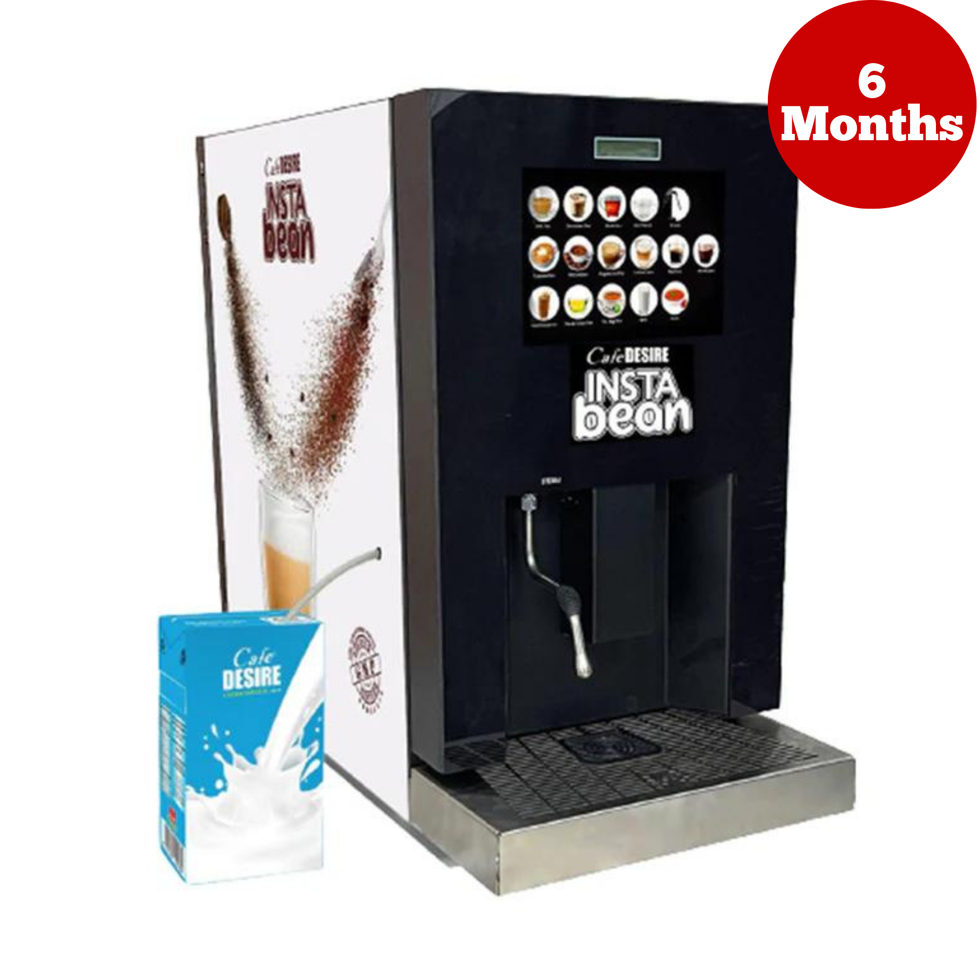 Rental Option - Insta Bean Coffee Vending Machine | Made with Fresh Milk | 14 Options | Lowest cost | Zero Maintenance