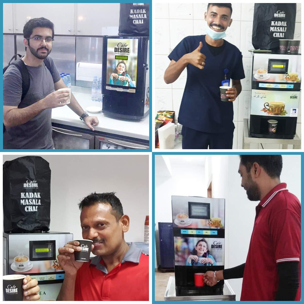 LED Coffee Machine 4 Lane - RO Option | Four Beverage Options | Fully Automatic Tea & Coffee Vending Machine | For Offices, Shops and Smart Homes | Make Varieties of Coffee Tea with Premix | No Milk, Tea, Coffee Powder Required