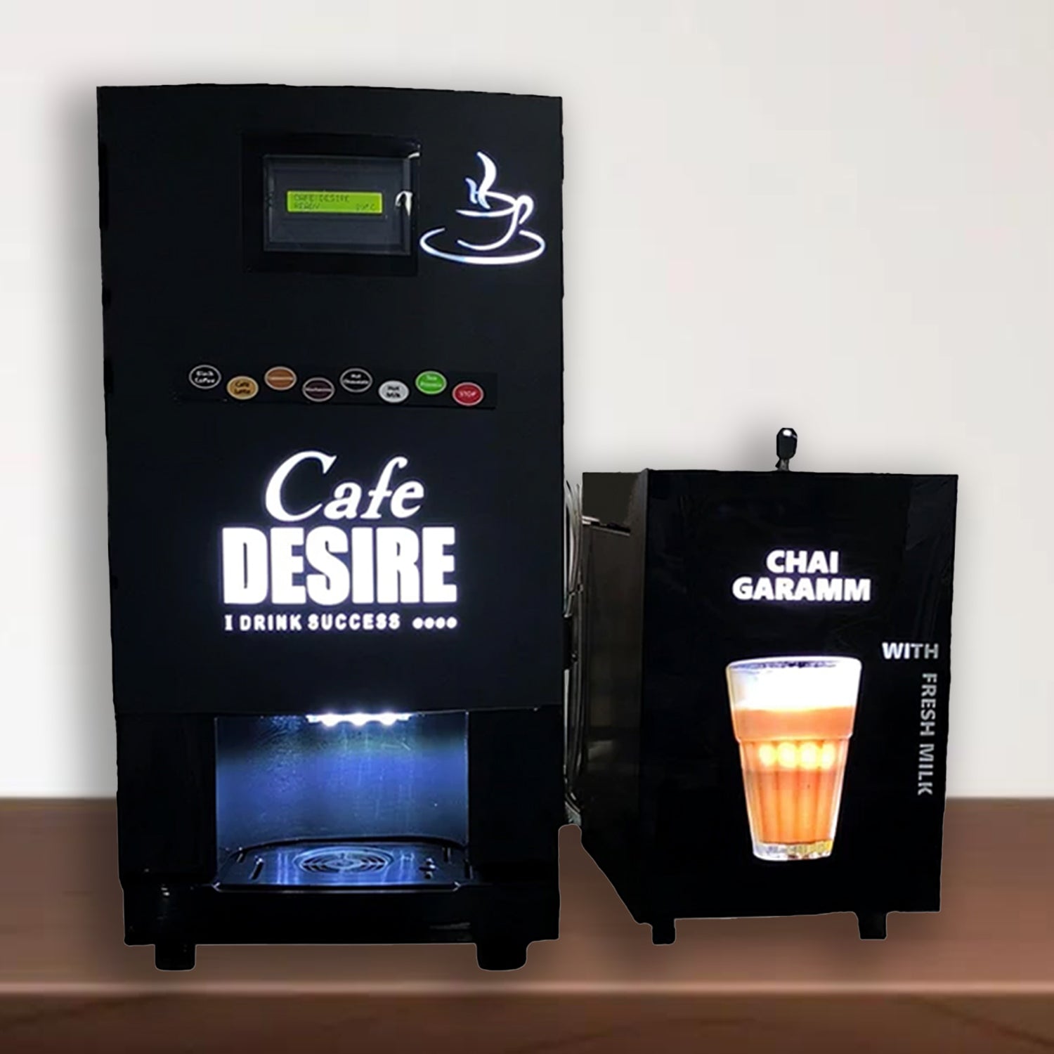 LED - Insta Bean Classic Combo Coffee Vending Machine | Made with Fresh Milk | 7 Options