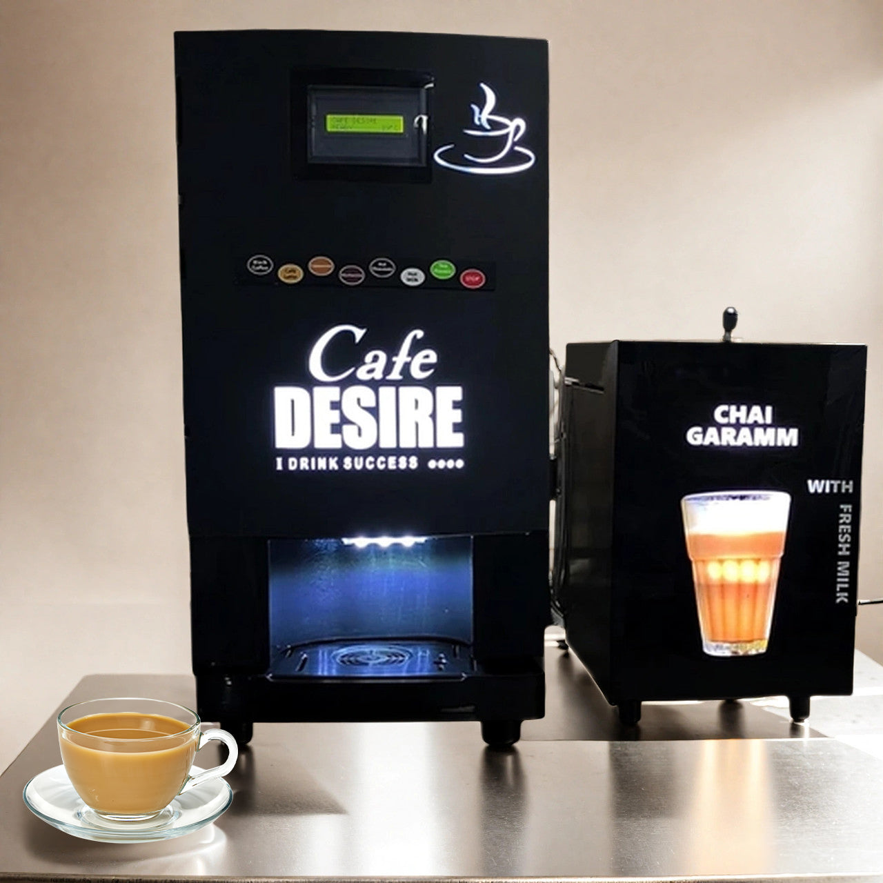 LED - Insta Bean Classic Combo Coffee Vending Machine | Made with Fresh Milk | 7 Options