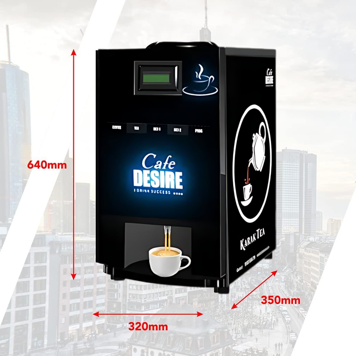 LED Coffee Machine 4 Lane | Four Beverage Options | Fully Automatic Tea & Coffee Vending Machine | For Offices, Shops and Smart Homes | Make 4 Varieties of Coffee Tea with Premix | No Milk, Tea, Coffee Powder Required