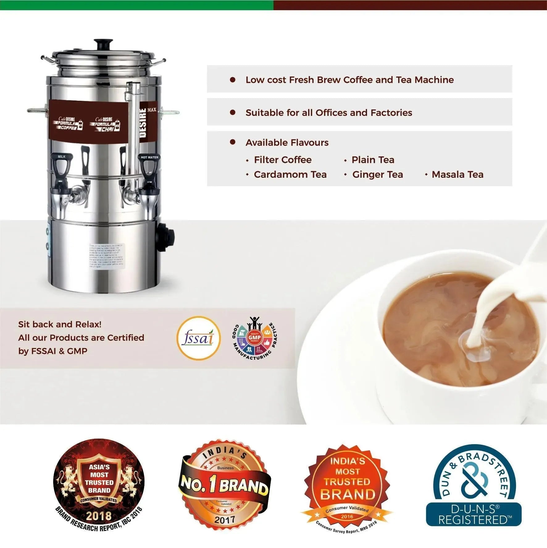 Formula Chai, Formula Coffee Machine - 5 Liters Option