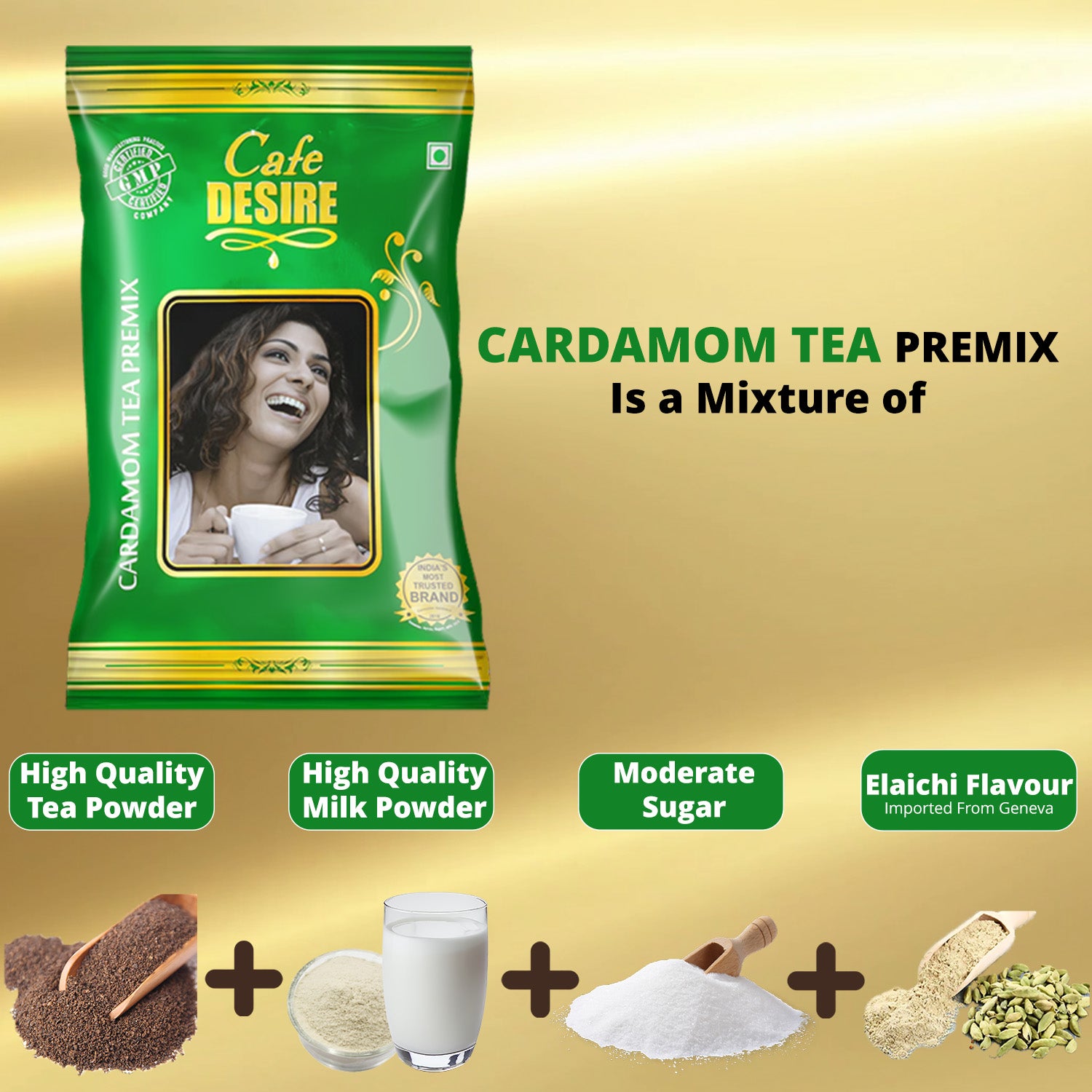 Instant Cardamom Tea Premix - 1Kg