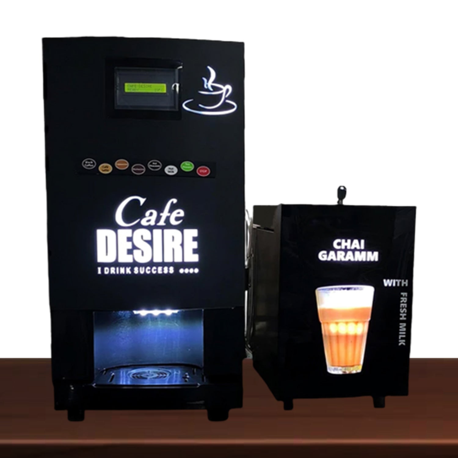 LED - Insta Bean Classic Combo Coffee Vending Machine | Made with Fresh Milk | 7 Options