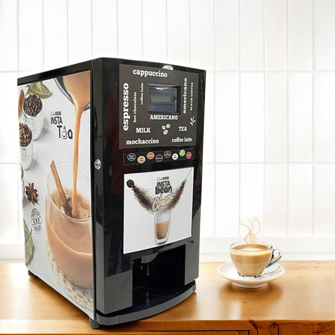 Insta Bean Classic Coffee Vending Machine | 7 Options | Espresso Black Coffee, Coffee Latte, Cappuccino, Mochaccino, Hot Chocolate, Hot Milk, Instant Tea, Instant Coffee | For Smart Offices, Shops, Hotels, Restaurants and Home - 0