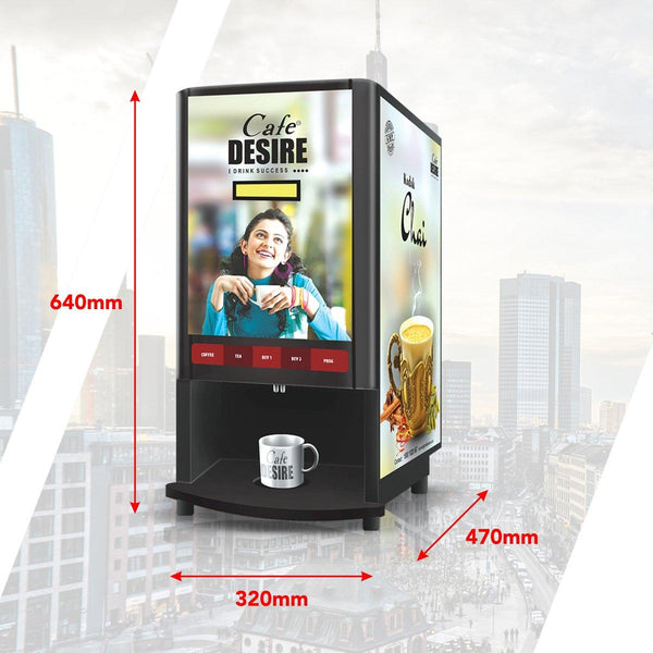 Online Option - RO Direct Water Inlet - Coffee Tea Vending Machine - 4 Lane | Four Beverage Options | Fully Automatic Tea & Coffee Vending Machine | For Offices, Shops and Smart Homes | Make 4 Varieties of Coffee Tea with Premix - Cafe Desire Cafe Desire My Cafe Desire Online Option - RO Direct Water Inlet - Coffee Tea Vending Machine - 4 Lane | Four Beverage Options | Fully Automatic Tea & Coffee Vending Machine | For Offices, Shops and Smart Homes | Make 4 Varieties of Coffee Tea with Premix