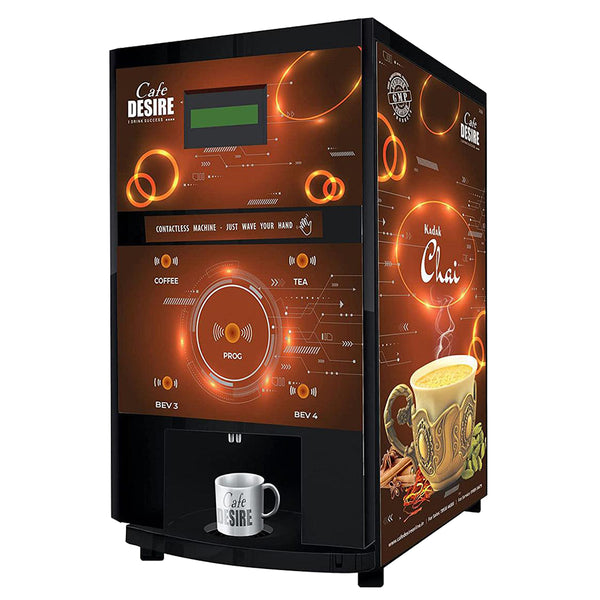 Contactless Sensor Based Coffee Machine - 4 Lane | Automatic Tea & Coffee Premix Vending Machine | For Offices, Shops & Smart Homes | Make 4 types | Just wave your hand